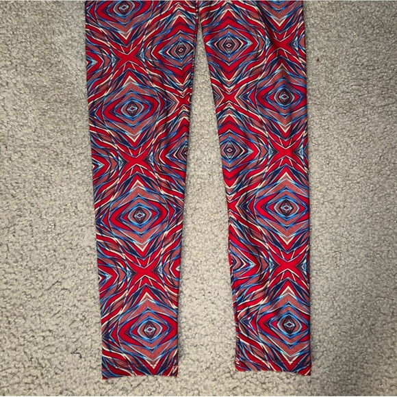 LulaRoe Red & Blue Leggings size One Size Fits All (OS) - Picture 5 of 7